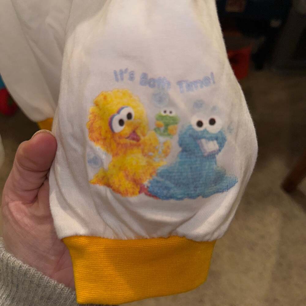 Vintage Sesame Street Baby Big Bird Cookie Monster Bath Time Baby Pants